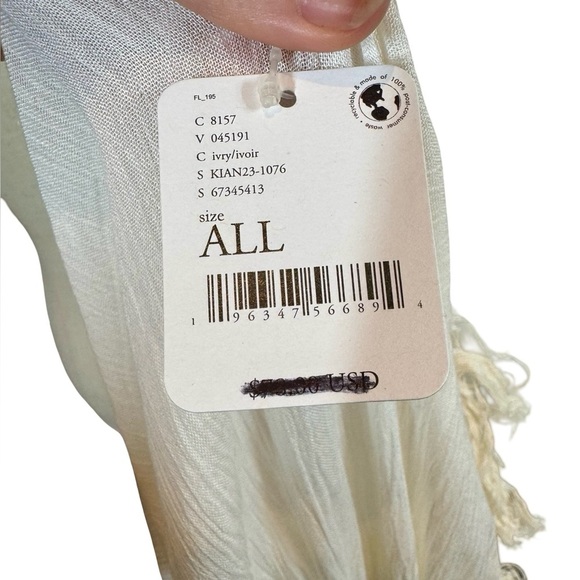 NEW NWT Free People Sun Bleached Fringe Long Line Open Front Kimono - Picture 4 of 10